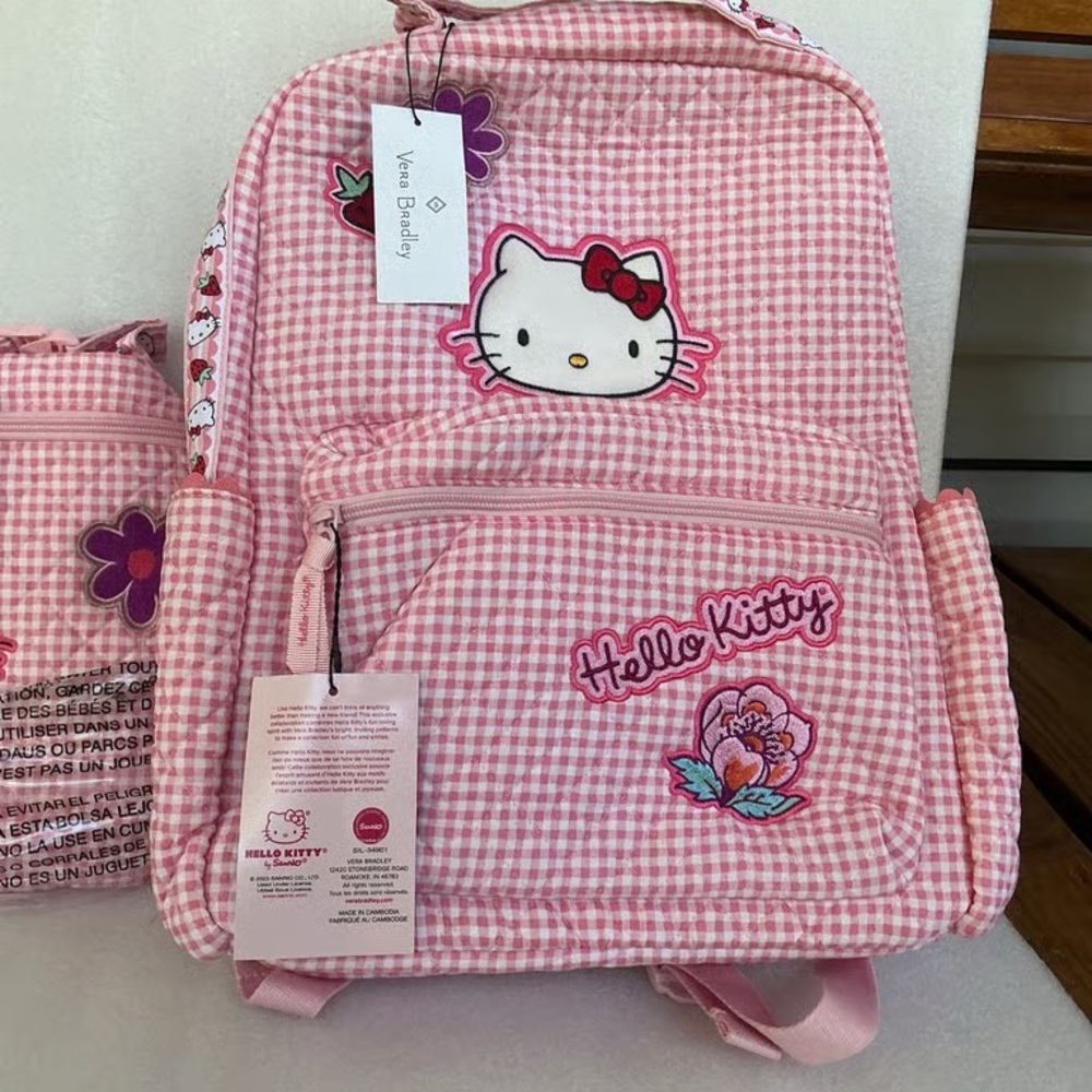 Hello Kitty Pink Gingham Backpack - image 1